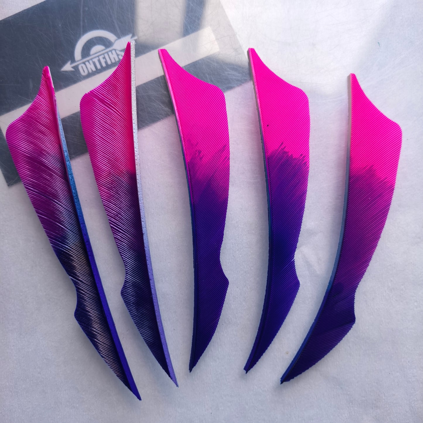 ONTFIHS 4" Gradient Colors Stings Arrow Feathers Fletchings