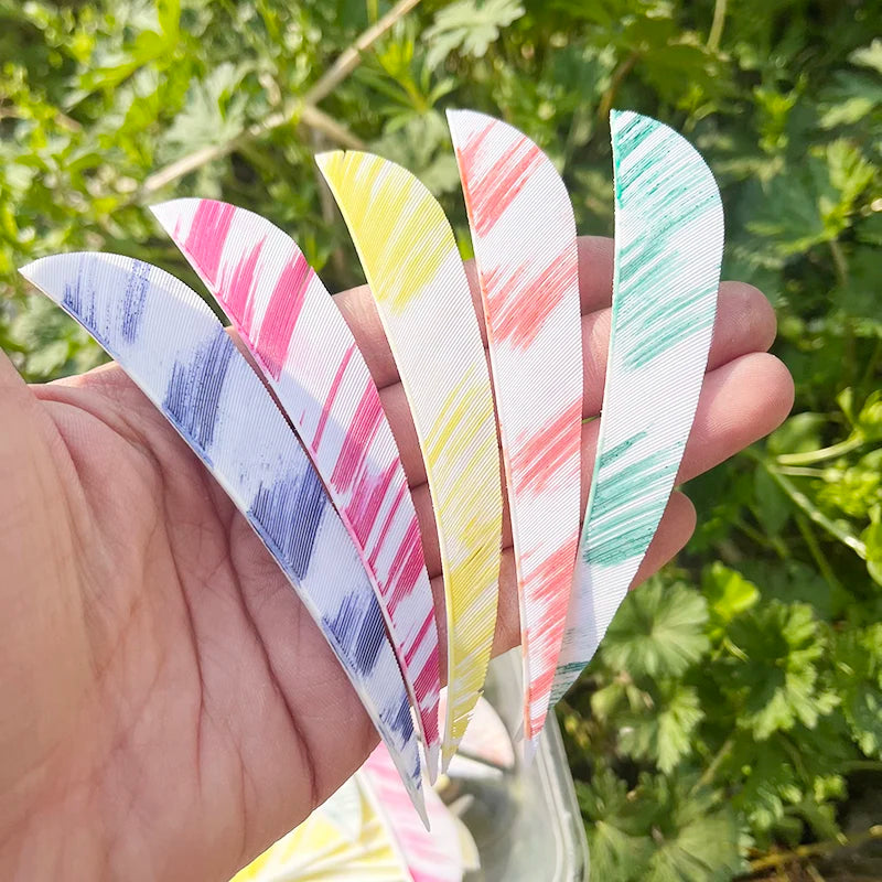 50Pcs 4'' Camo Parabolic Arrow Fletching Turkey Feathers Archery DIY Accessories Hunting Shooting