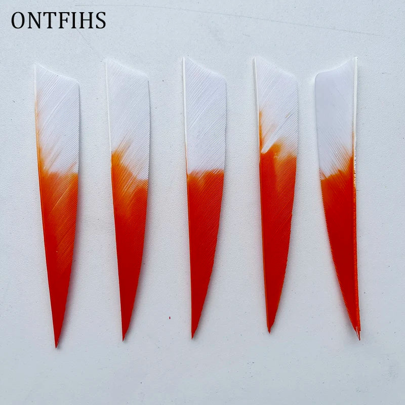 50 Pcs 4Inch Vanes Natural Turkey Feather Shield Cut Fletches Arrows Parts Archery DIY Accessories