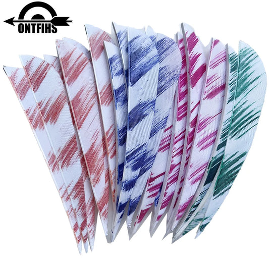 50Pcs 4'' Camo Parabolic Arrow Fletching Turkey Feathers Archery DIY Accessories Hunting Shooting