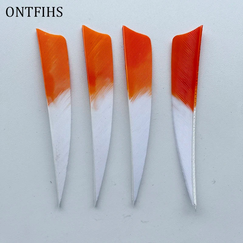 50 Pcs 4Inch Vanes Natural Turkey Feather Shield Cut Fletches Arrows Parts Archery DIY Accessories