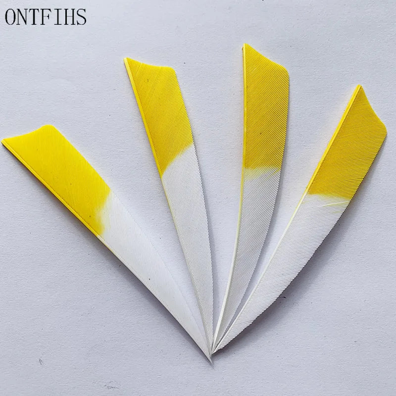 50 Pcs 4Inch Vanes Natural Turkey Feather Shield Cut Fletches Arrows Parts Archery DIY Accessories
