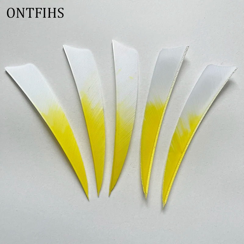 50 Pcs 4Inch Vanes Natural Turkey Feather Shield Cut Fletches Arrows Parts Archery DIY Accessories