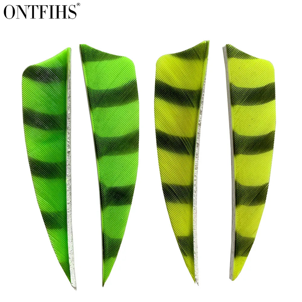 50PCS ONTFIHS 3" Shield Barred Arrow Feathers Fletchings RW LW