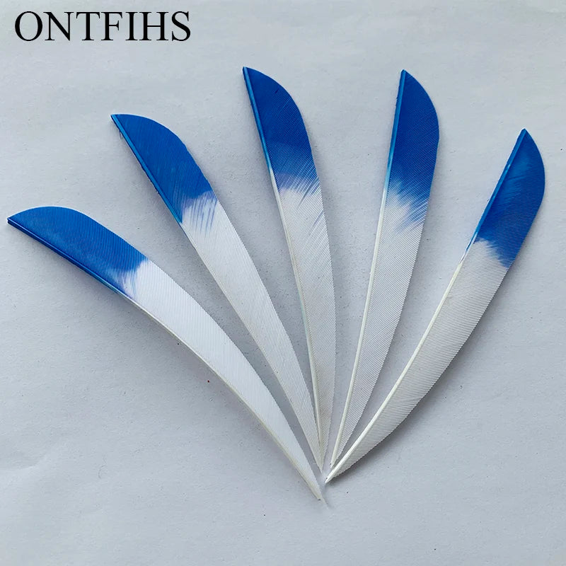 ONTFIHS 5" Gradient Colors Parabolic Arrow Feathers Fletchings