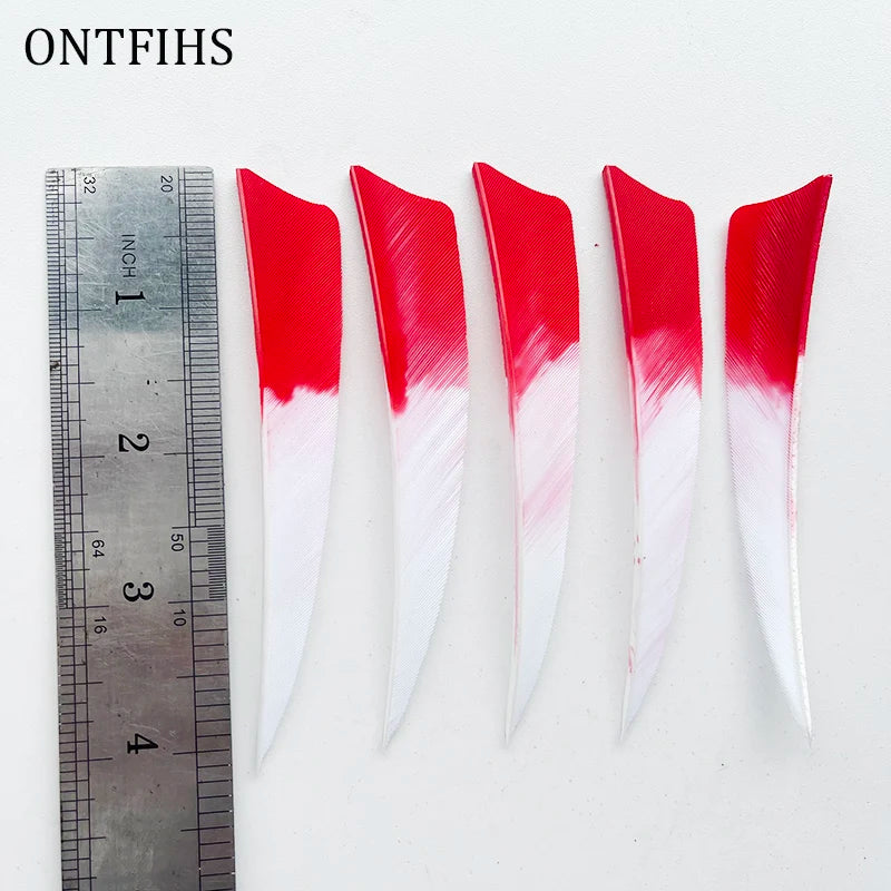 50 Pcs 4Inch Vanes Natural Turkey Feather Shield Cut Fletches Arrows Parts Archery DIY Accessories