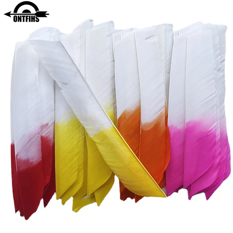 50Pcs Full Length (7-10 Inch) Archery Fletches Natural Turkey Feathers Hunting Arrow Fletching for Bow DIY Accessories