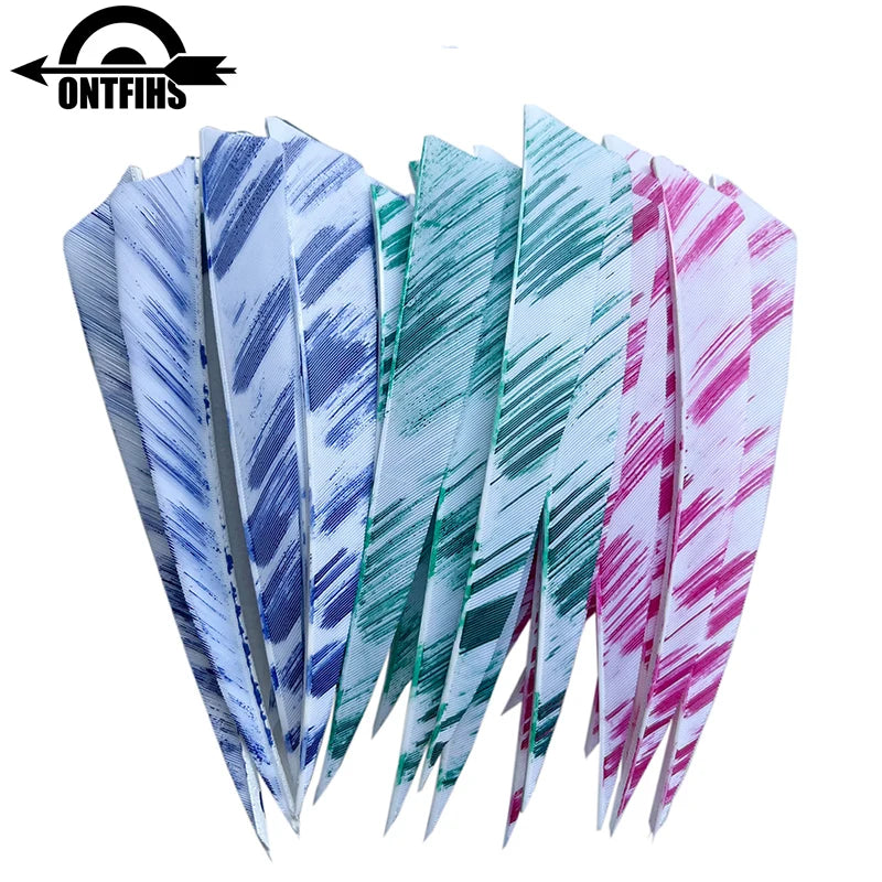 50Pcs 5inch Camo Shield Arrow Fletching Turkey Feathers DIY Accessories Hunting Shooting