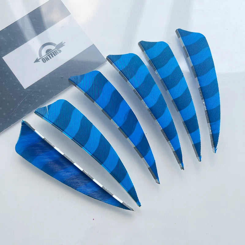50PCS ONTFIHS 3" Shield Barred Arrow Feathers Fletchings RW LW