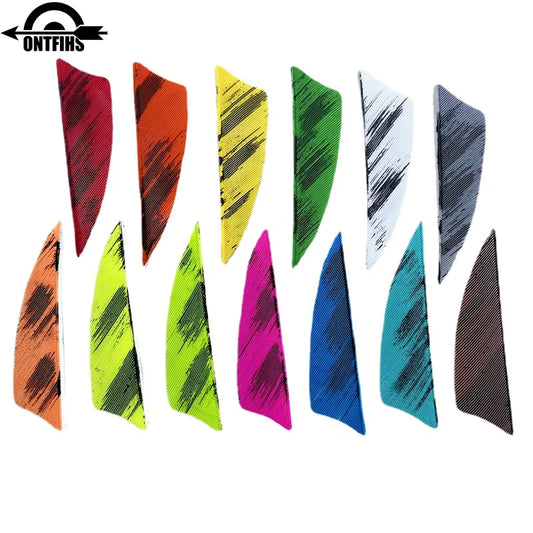 ONTFIHS 2" Shield Ink Painting Arrow Feathers Fletchings