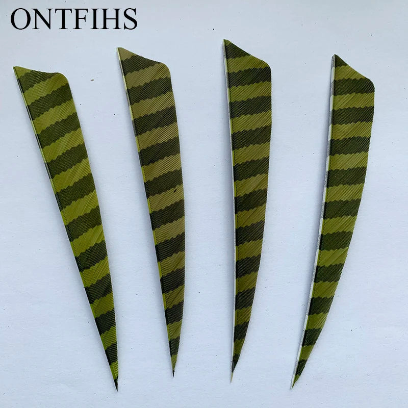 ONTFIHS Shield One Side Striped 5" Arrow Feathers Fletchings