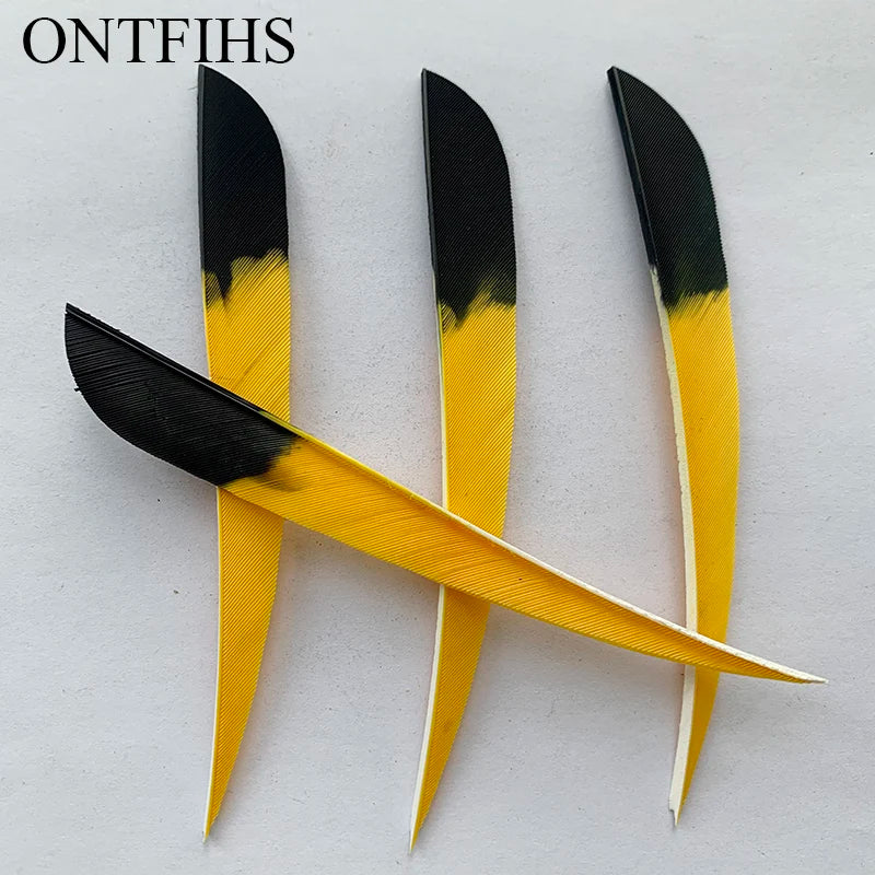 ONTFIHS 5" Gradient Colors Parabolic Arrow Feathers Fletchings