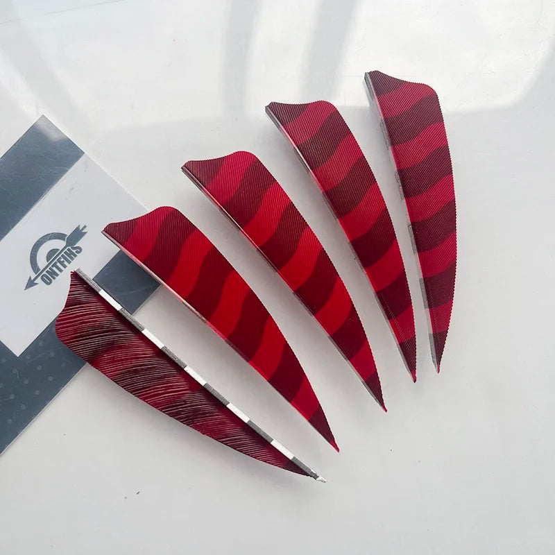 50PCS ONTFIHS 3" Shield Barred Arrow Feathers Fletchings RW LW