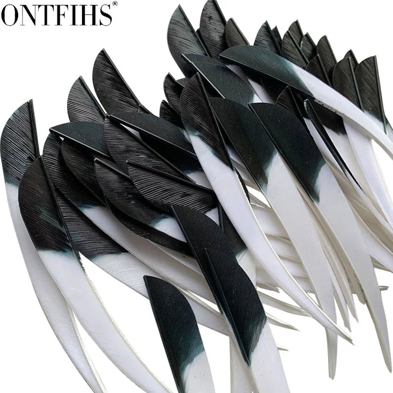 ONTFIHS 5" Gradient Colors Parabolic Arrow Feathers Fletchings