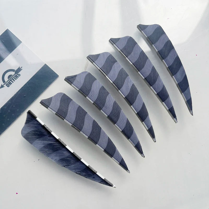 50PCS ONTFIHS 3" Shield Barred Arrow Feathers Fletchings RW LW