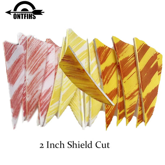 50Pcs 2inch Camo Shield Arrow Fletching Turkey Feathers DIY Accessories Hunting Shooting