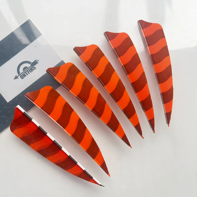 50PCS ONTFIHS 3" Shield Barred Arrow Feathers Fletchings RW LW