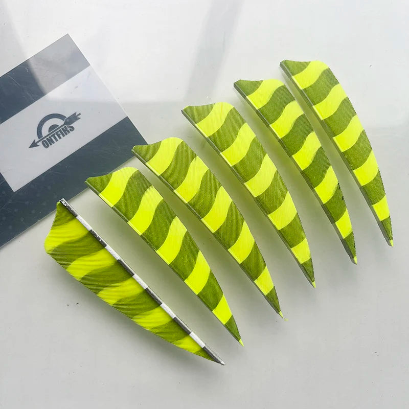 50PCS ONTFIHS 3" Shield Barred Arrow Feathers Fletchings RW LW