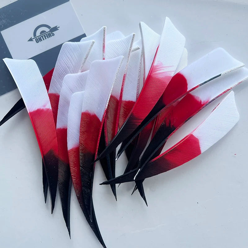 50 Pcs 4Inch Vanes Natural Turkey Feather Shield Cut Fletches Arrows Parts Archery DIY Accessories