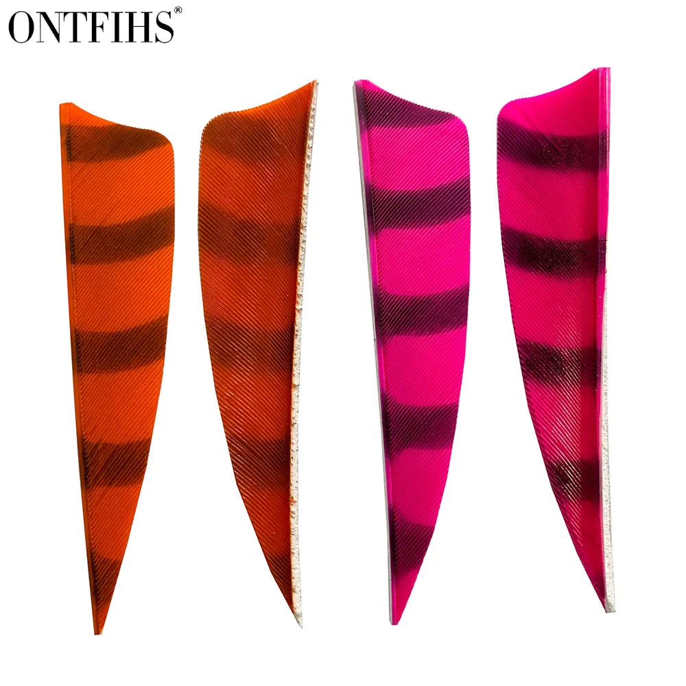 50PCS ONTFIHS 3" Shield Barred Arrow Feathers Fletchings RW LW