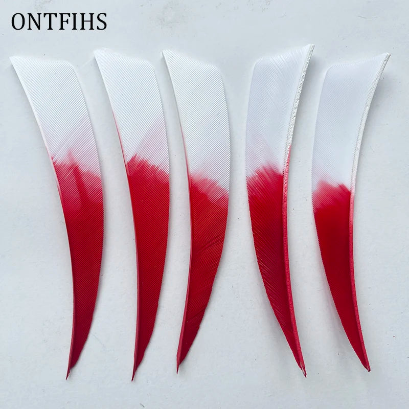 50 Pcs 4Inch Vanes Natural Turkey Feather Shield Cut Fletches Arrows Parts Archery DIY Accessories