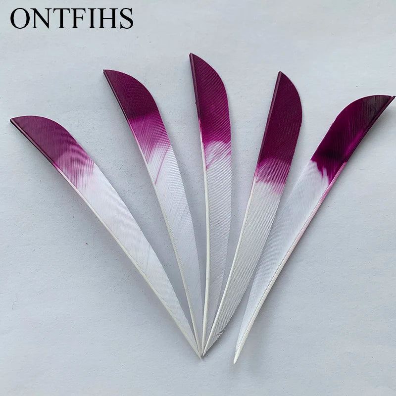 ONTFIHS 5" Gradient Colors Parabolic Arrow Feathers Fletchings