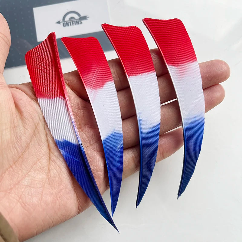 50 Pcs 4Inch Vanes Natural Turkey Feather Shield Cut Fletches Arrows Parts Archery DIY Accessories