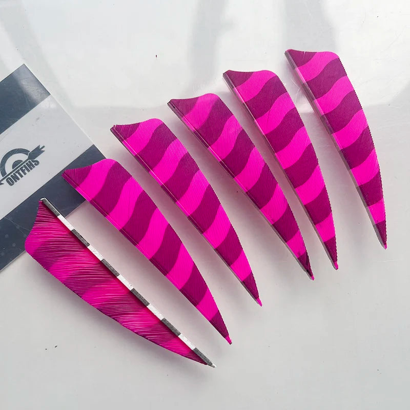 50PCS ONTFIHS 3" Shield Barred Arrow Feathers Fletchings RW LW