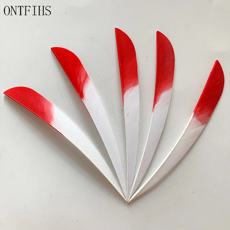 ONTFIHS 5" Gradient Colors Parabolic Arrow Feathers Fletchings