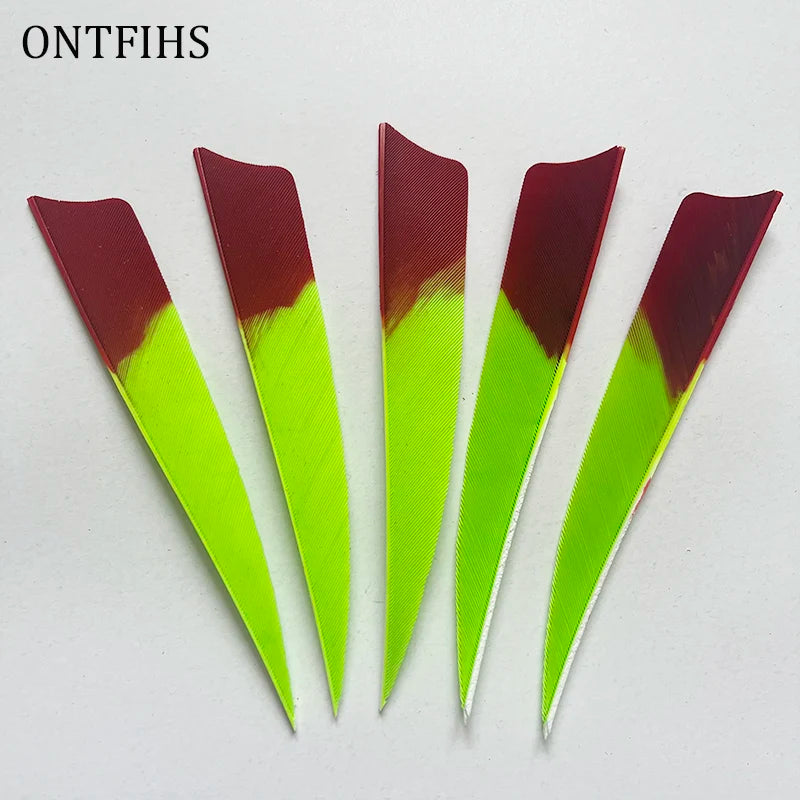50 Pcs 4Inch Vanes Natural Turkey Feather Shield Cut Fletches Arrows Parts Archery DIY Accessories