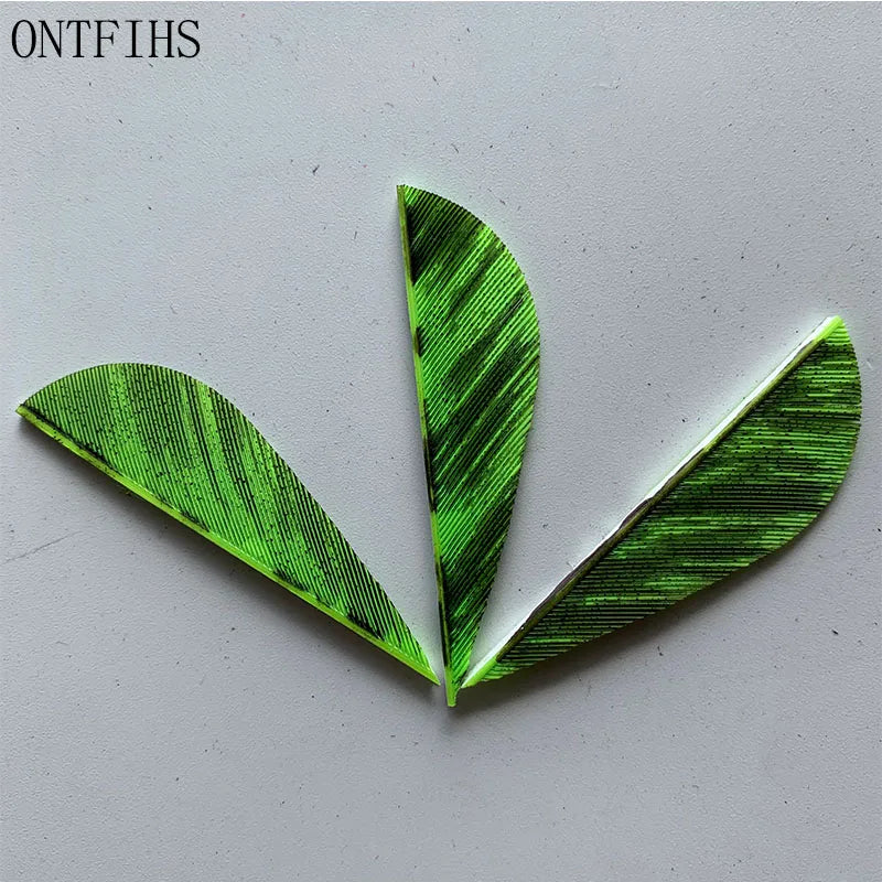 ONTFIHS 2" Solid Color Parabolic Arrow Feathers Fletchings