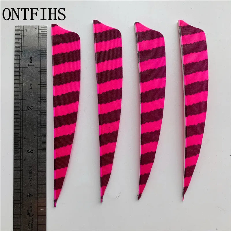 ONTFIHS Shield One Side Striped 4" Arrow Feathers Fletchings
