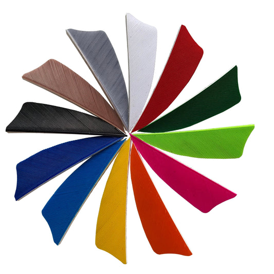 ONTFIHS 2 inch shield cut solid color turkey arrow feathers for archery fletching 50 pack