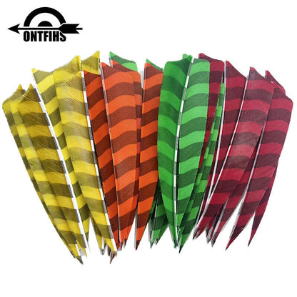 50 PCS 4" Shield Natural Barred Arrow Fletching Turkey Feathers Right /Left Wing