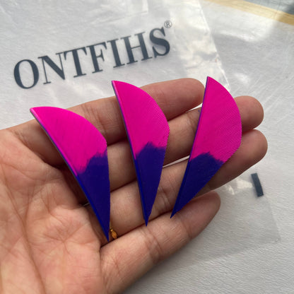 2 inch archery arrow feathers parabolic shape