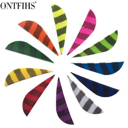 2 inch parabolic striped arrow feathers turkey feather fletching