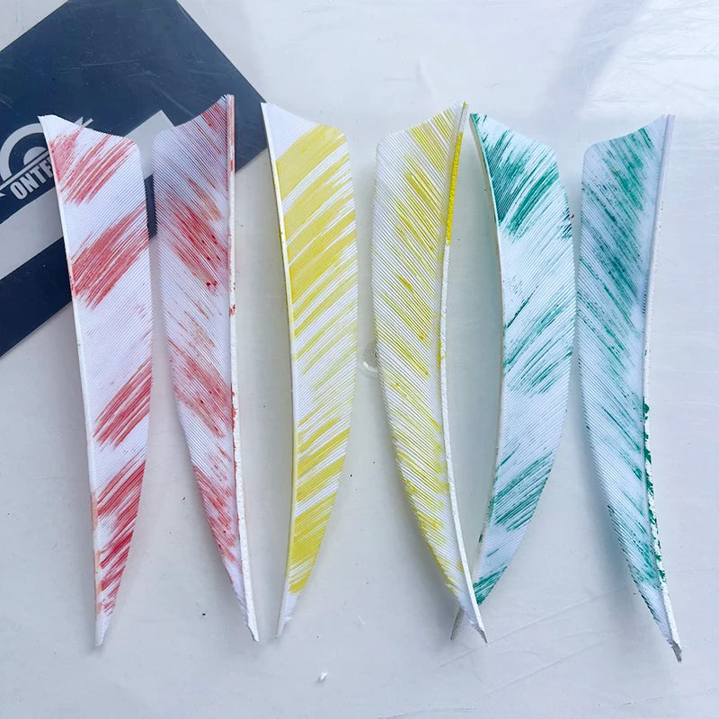 4 inch archery arrow feathers shield cut