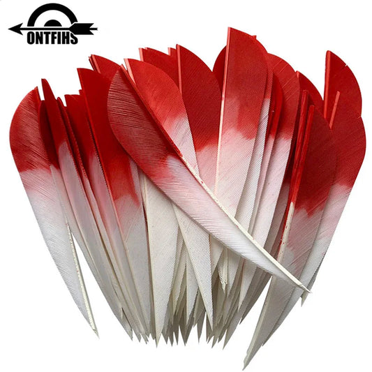 ONTFIHS 4" Gradient Colors Parabolic Arrow Feathers Fletchings