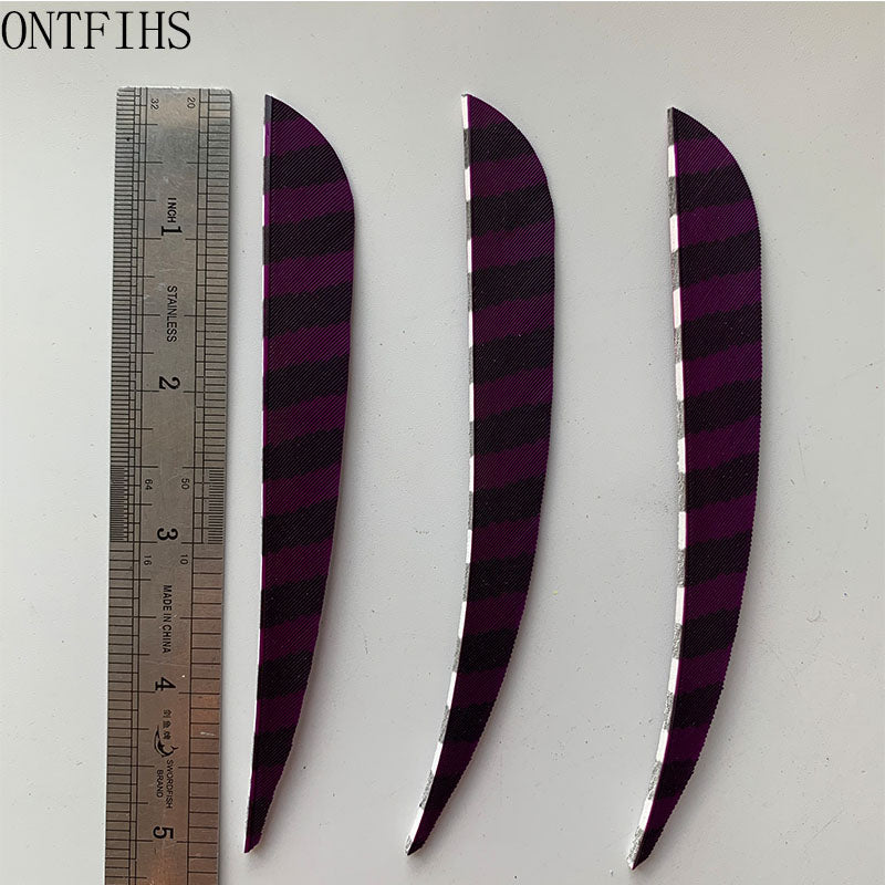 ONTFIHS Parabolic One Side Striped 5" Arrow Feathers Fletchings
