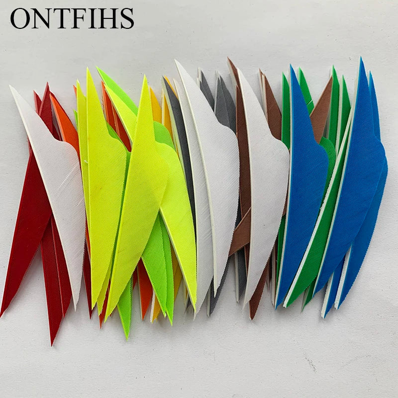 ONTFIHS 4" Solid Color Fangs Arrow Feathers Fletchings