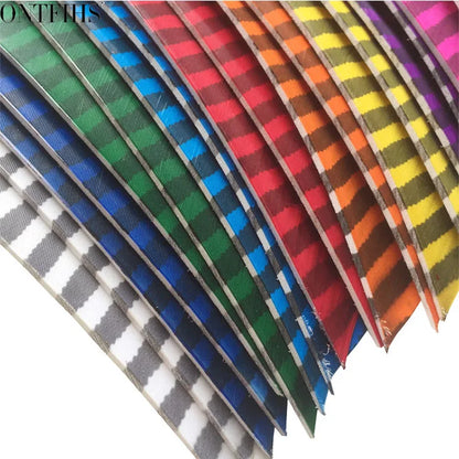 18Pcs/Lot ONTFIHS Archery Fletches Striped Full Length Real Turkey Feather Arrow Feather Fletchings