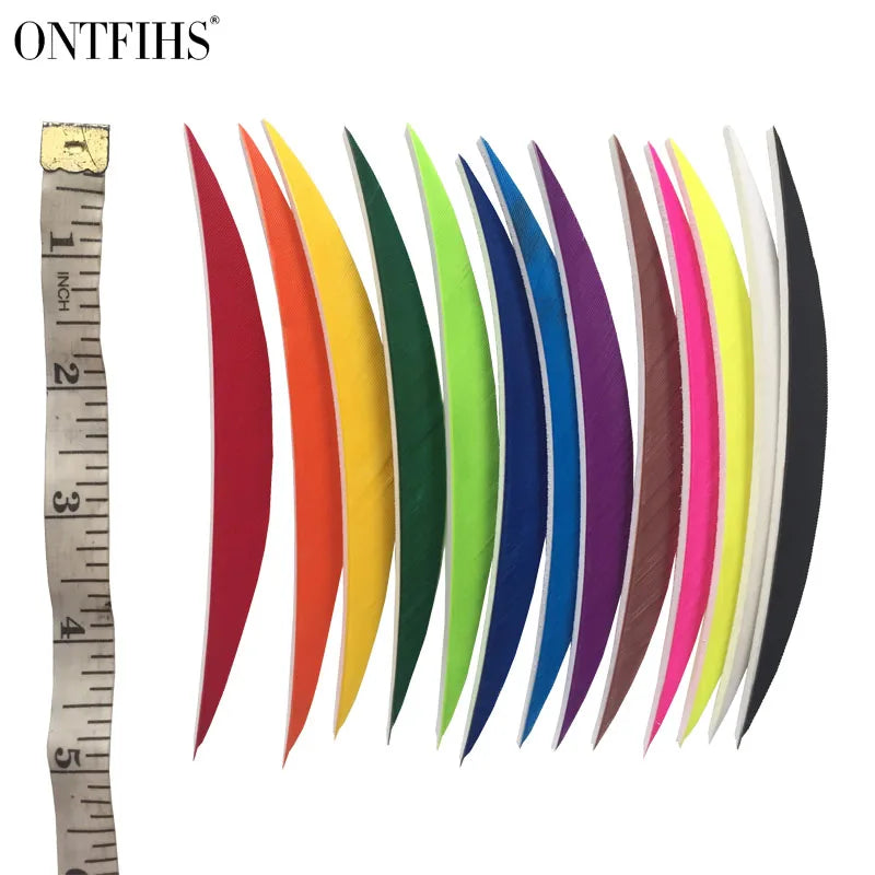 ONTFIHS 5" Solid Color Banana Arrow Feathers Fletchings