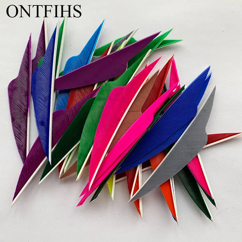 ONTFIHS 4" Solid Color Fangs Arrow Feathers Fletchings