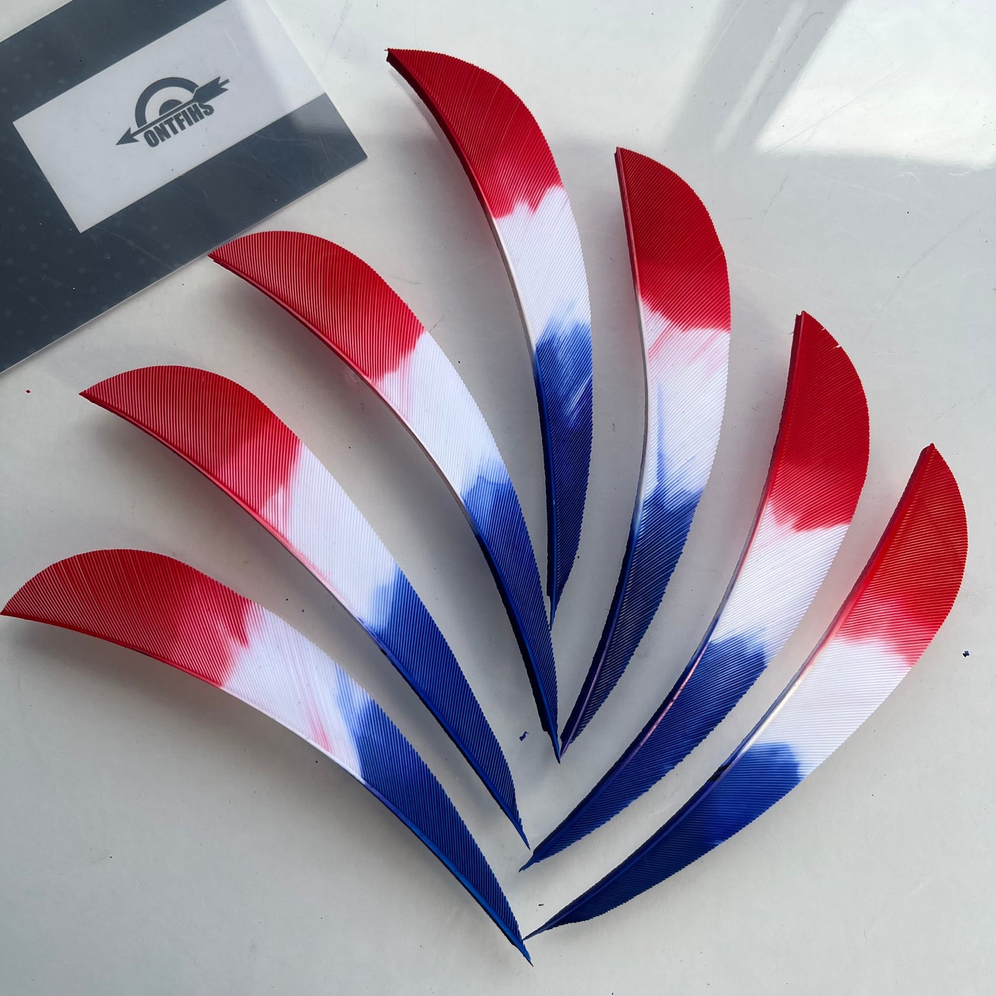 ONTFIHS 4" Gradient Colors Parabolic Arrow Feathers Fletchings