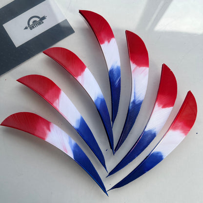 ONTFIHS 4" Gradient Colors Parabolic Arrow Feathers Fletchings