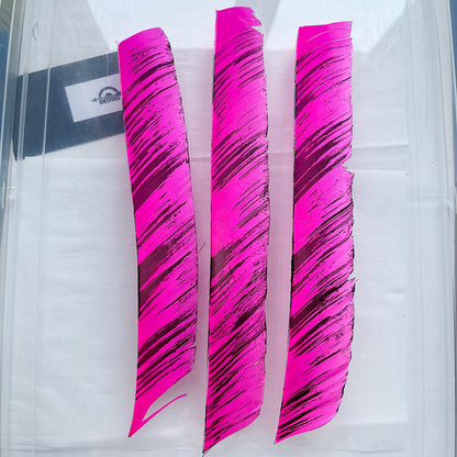 18PCs /Lot  Archery Feathers Fletches Full length Real Turkey Feather Arrow Fletchings Ink Pattern