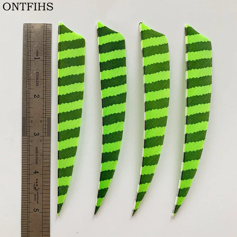 ONTFIHS Shield One Side Striped 5" Arrow Feathers Fletchings