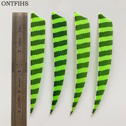 ONTFIHS Shield One Side Striped 5" Arrow Feathers Fletchings