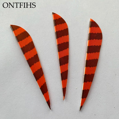 ONTFIHS Parabolic One Side Striped 3" Arrow Feathers Fletchings