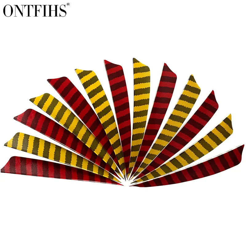 ONTFIHS Shield One Side Striped 5" Arrow Feathers Fletchings